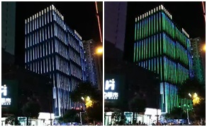 玻璃幕墻大廈亮化，DMX512線條燈做出滿意效果