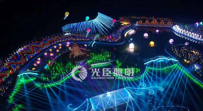 廣東光臣LED洗墻燈廠家，助力貴州黎平縣薩瑪公園燈光秀